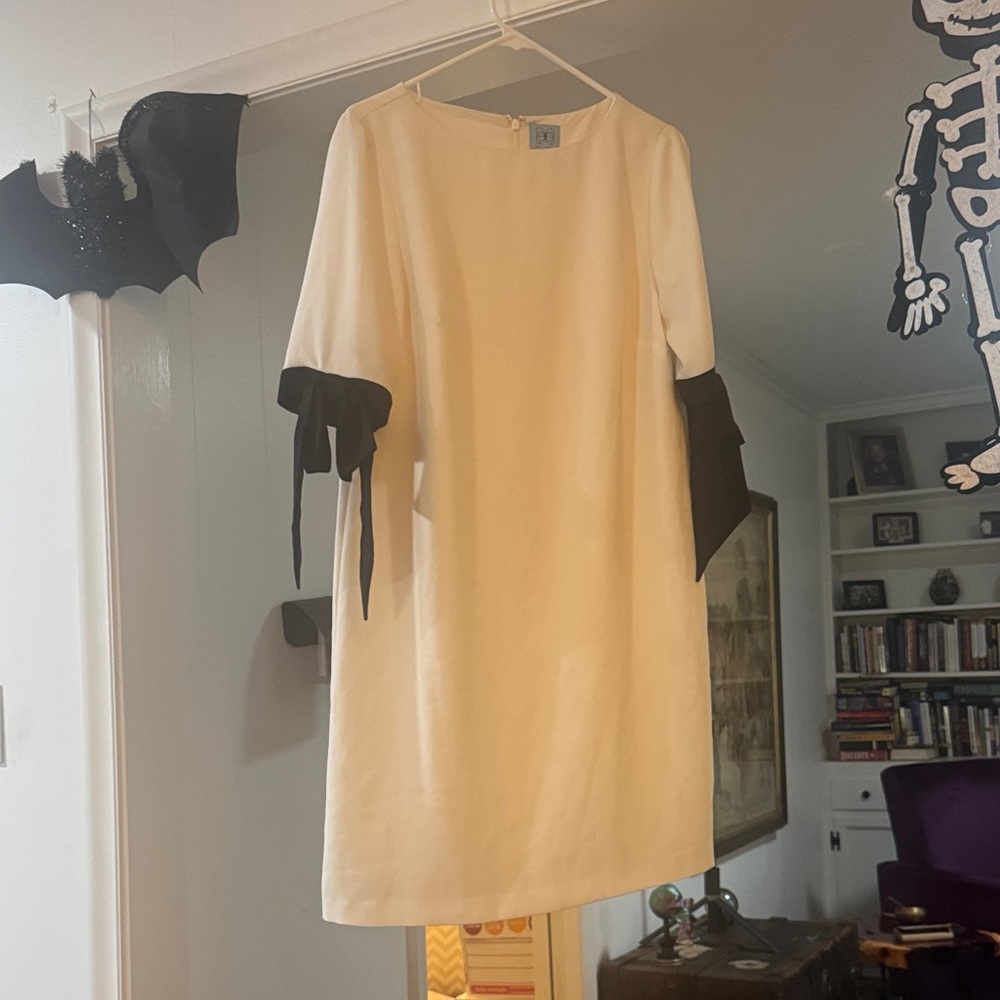 CeCe Cream Dress with Black Accents